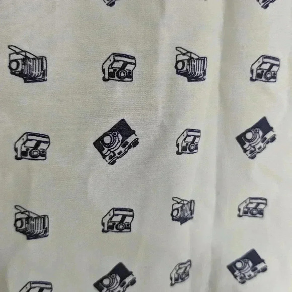 2/25$ SIMON CARTER camera pattern men shirt size 15, 38 cm 💯 cotton Like New! - Picture 6 of 9